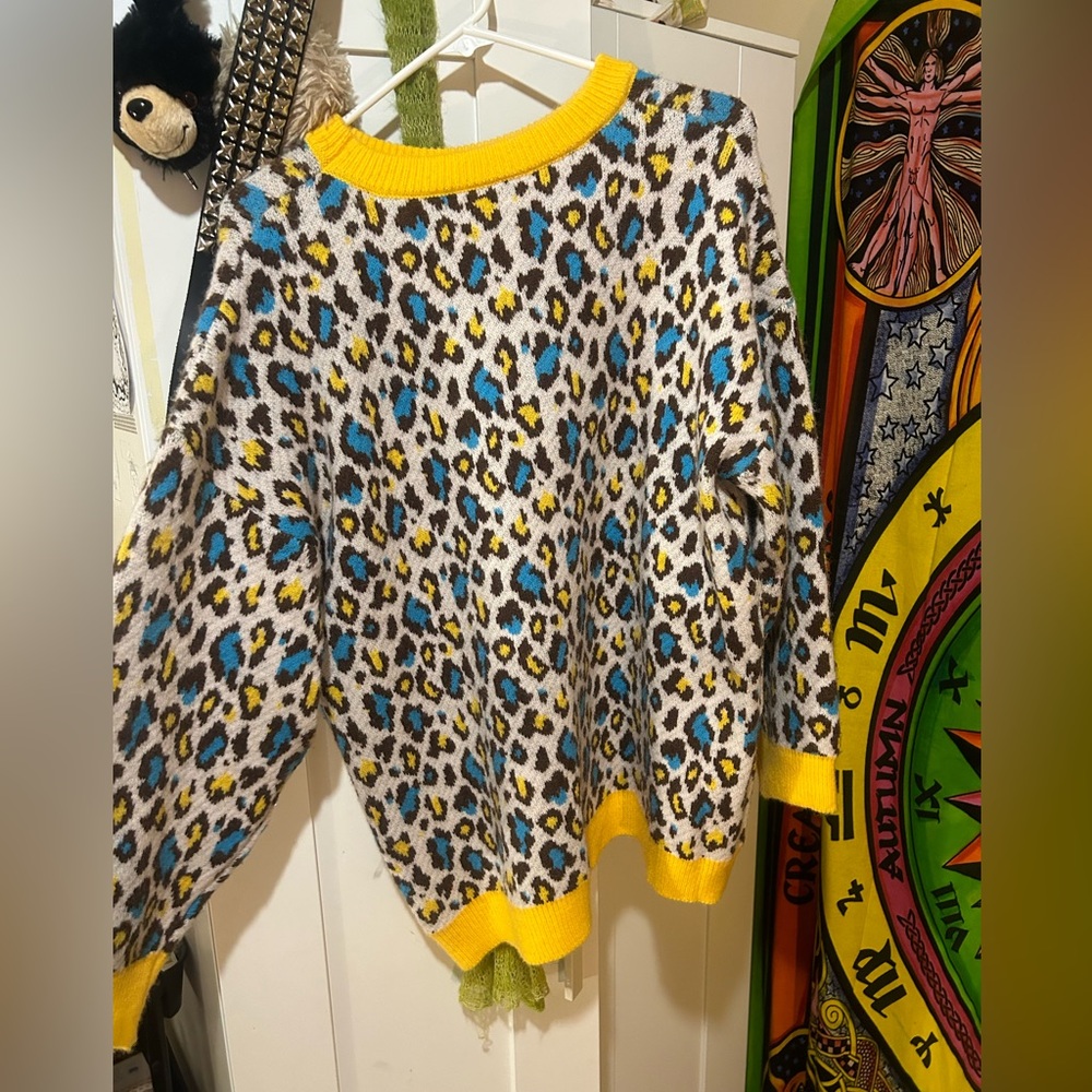Multicolour Leopard Print Sweater